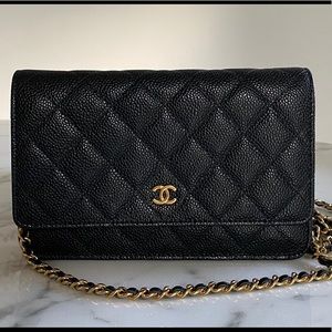 Chanel wallet on chain black caviar leather